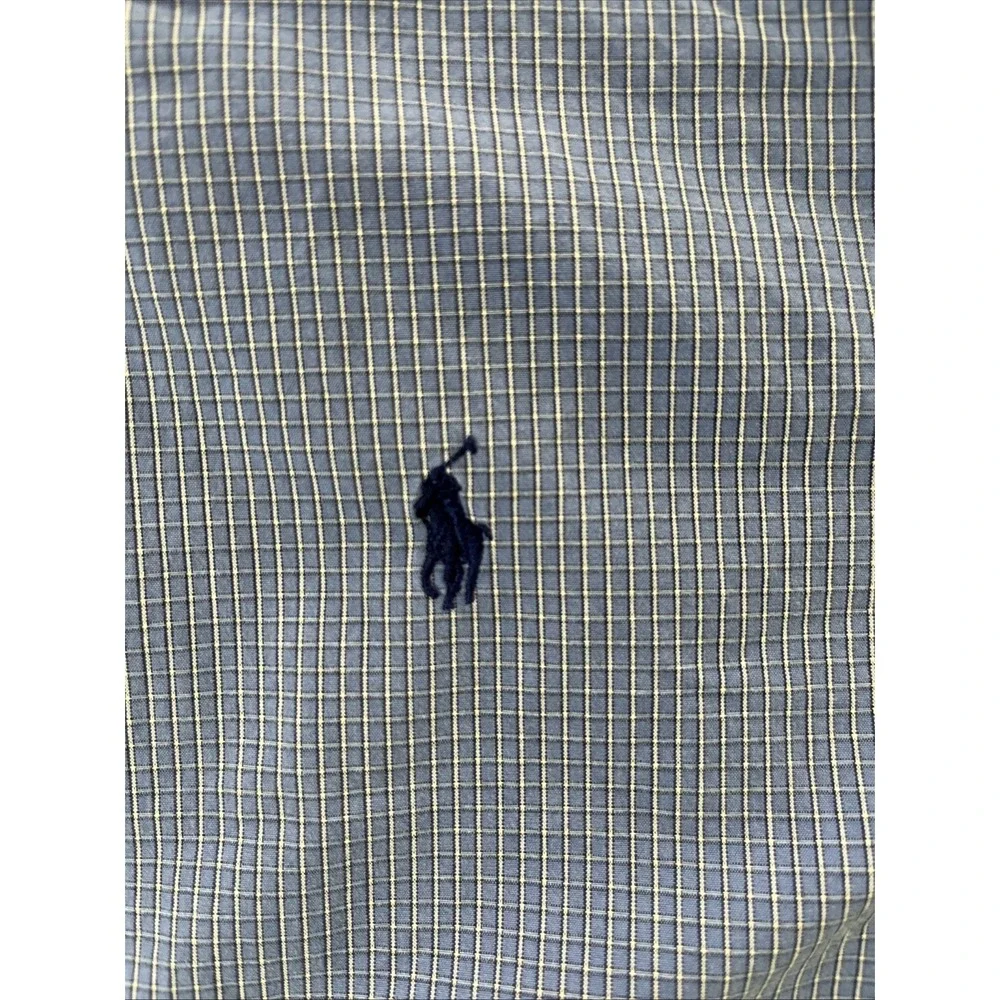 Ralph Lauren Blue‎ Geometric Long Sleeve Polo Shirt Men's XL